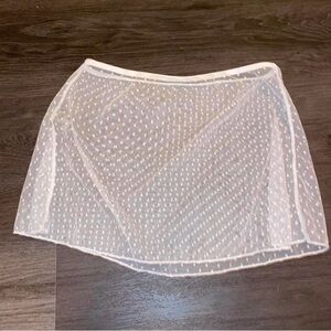 Elegant Sheer White Polka Dot Swim Coverup